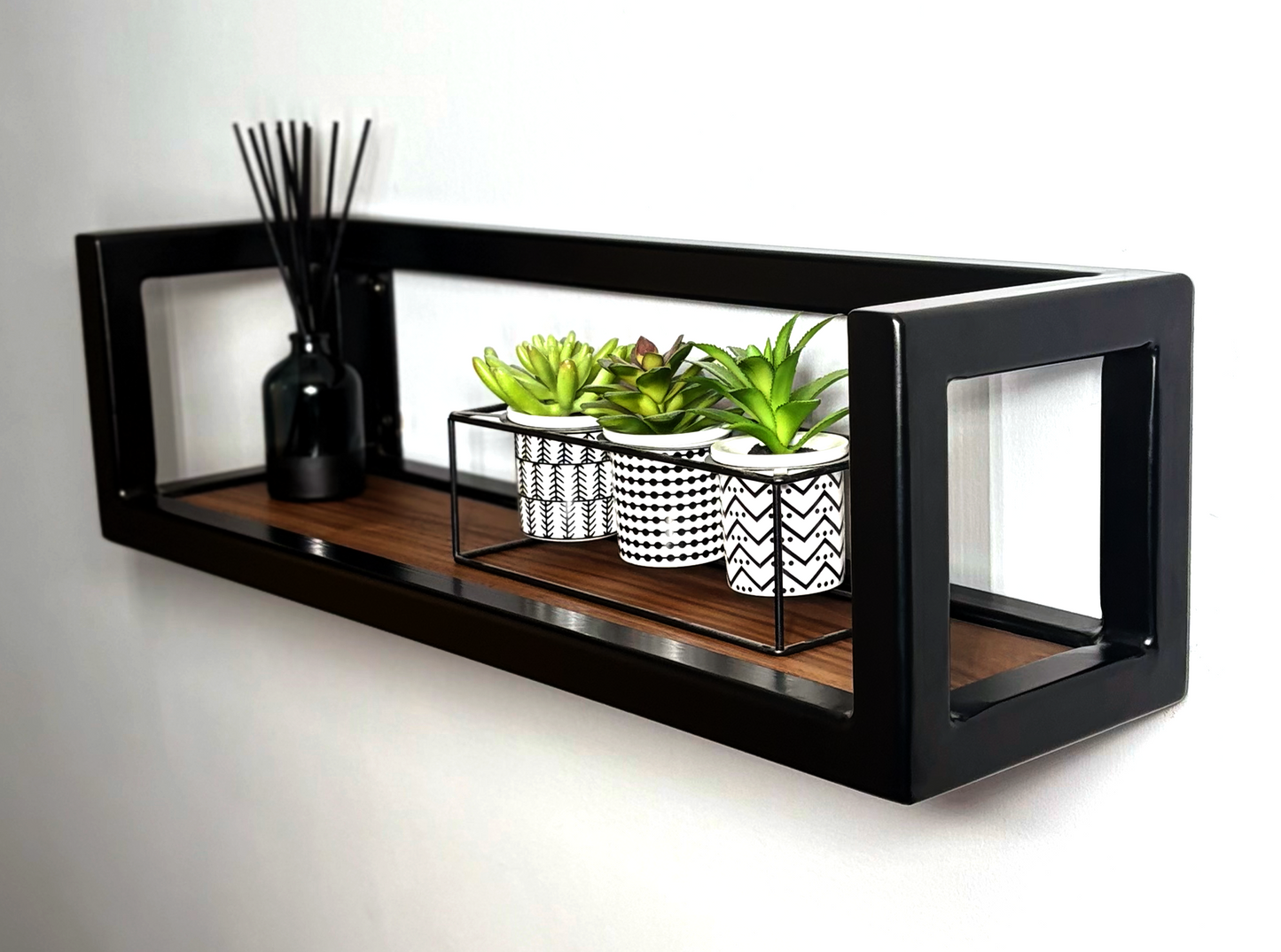 Metal Framed Shelf-RH Bespoke Steel