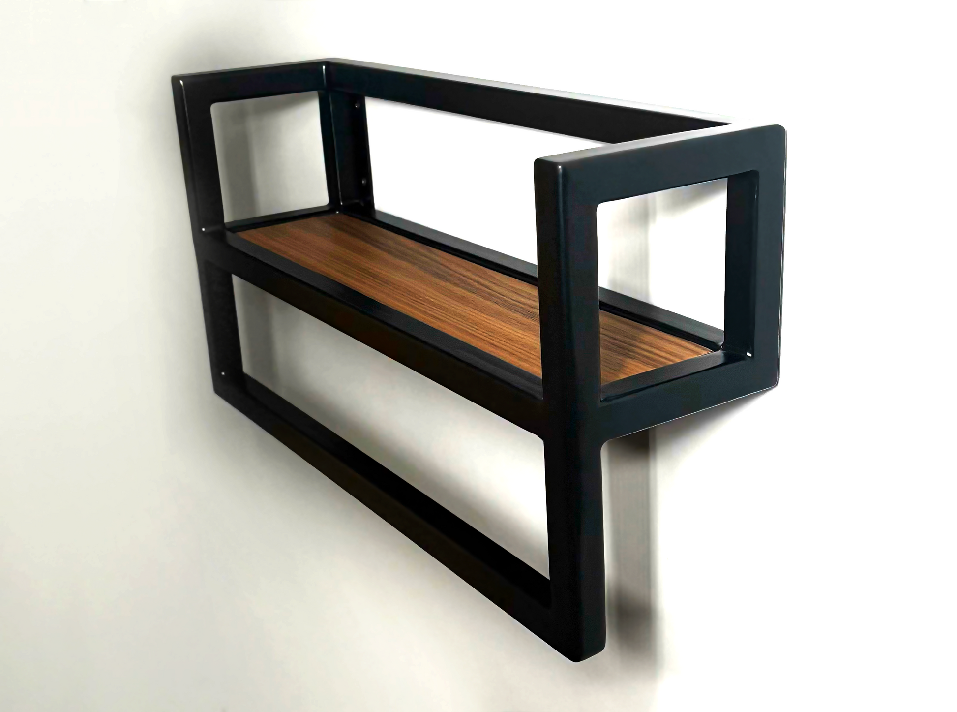 Metal Framed Shelf With Towel Rail-RH Bespoke Steel