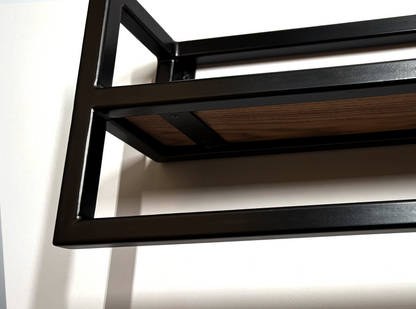 Metal Framed Shelf With Towel Rail-RH Bespoke Steel